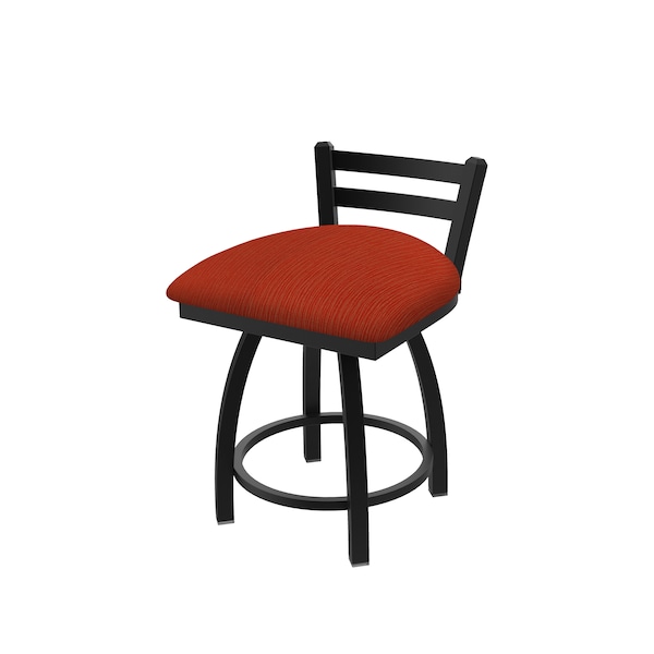 Holland Bar Stool Co 18" Low Back Swivel Vanity Stool, Black Wrinkle, Graph Poppy Seat - 41118BW021