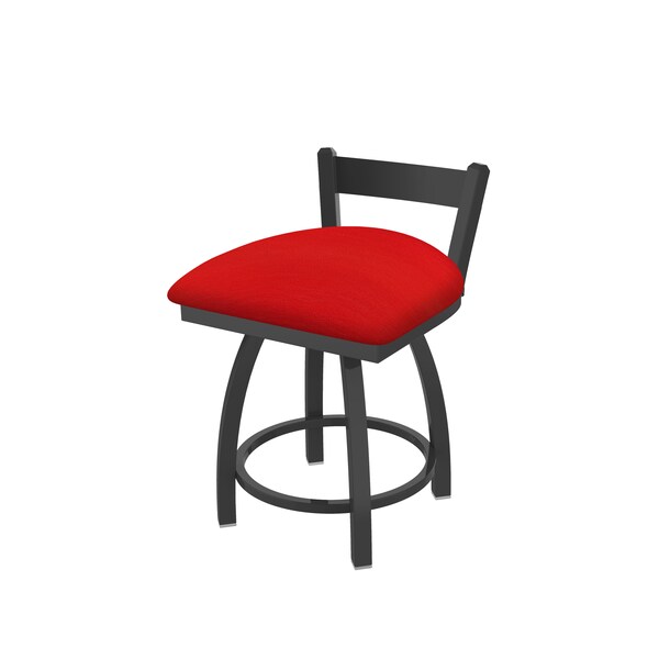 Holland Bar Stool Co 18" Low Back Swivel Vanity Stool, Pewter Finish, Canter Red Seat - 82118PW011
