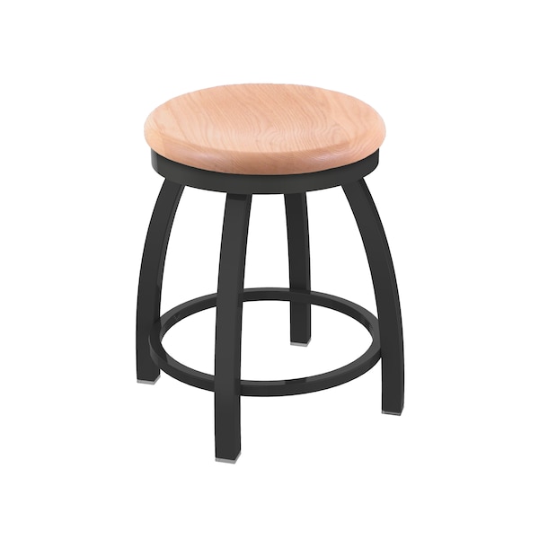 Holland Bar Stool Co 18" Swivel Vanity Stool, Pewter Finish, Nat Oak Seat - 80218PWNATOAK