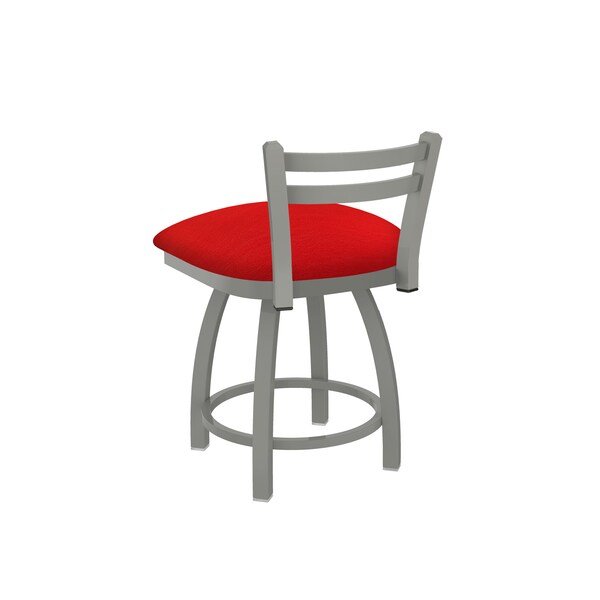 Holland Bar Stool Co 18" Low Back Swivel Vanity Stool, Nickel Finish, Canter Red Seat - 41118AN011