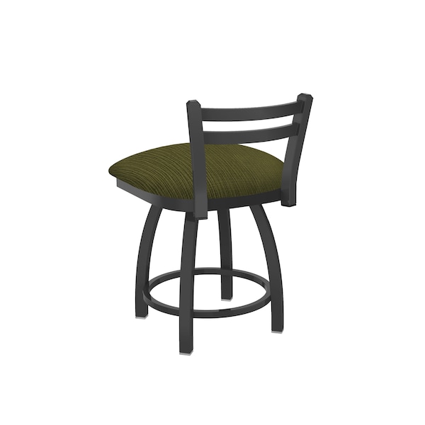 Holland Bar Stool Co 18" Low Back Swivel Vanity Stool, Pewter Finish, Graph Parrot Seat - 41118PW015