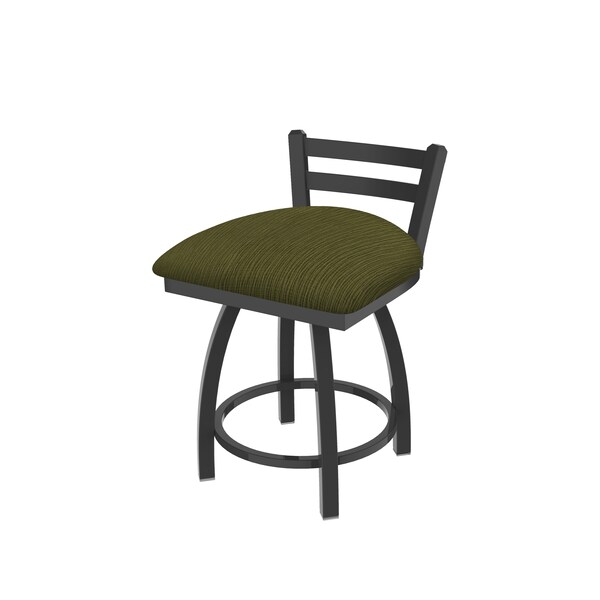 Holland Bar Stool Co 18" Low Back Swivel Vanity Stool, Pewter Finish, Graph Parrot Seat - 41118PW015