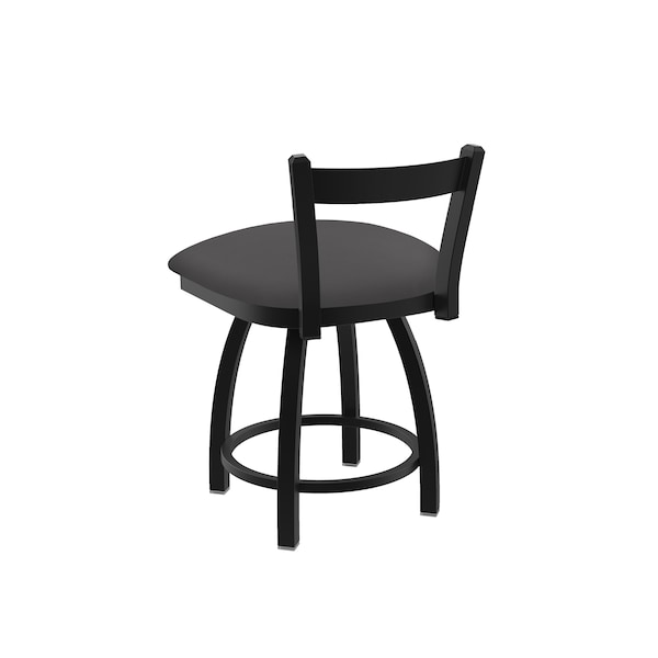 Holland Bar Stool Co 18" Low Back Swivel Vanity Stool, Black Wrinkle, Canter Storm Seat - 82118BW004
