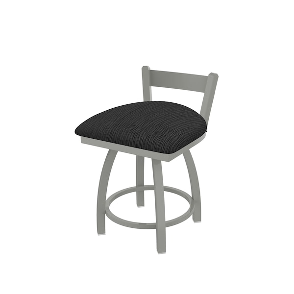 Holland Bar Stool Co 18" Low Back Swivel Vanity Stool, Nickel Finish, Graph Coal Seat - 82118AN018