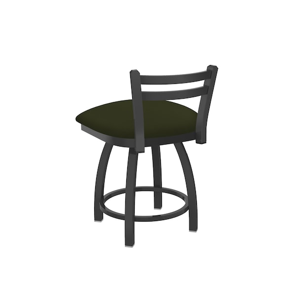 Holland Bar Stool Co 18" Low Back Swivel Vanity Stool, Pewter Finish, Canter Pine Seat - 41118PW010