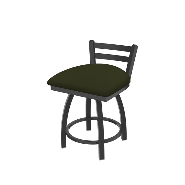 Holland Bar Stool Co 18" Low Back Swivel Vanity Stool, Pewter Finish, Canter Pine Seat - 41118PW010