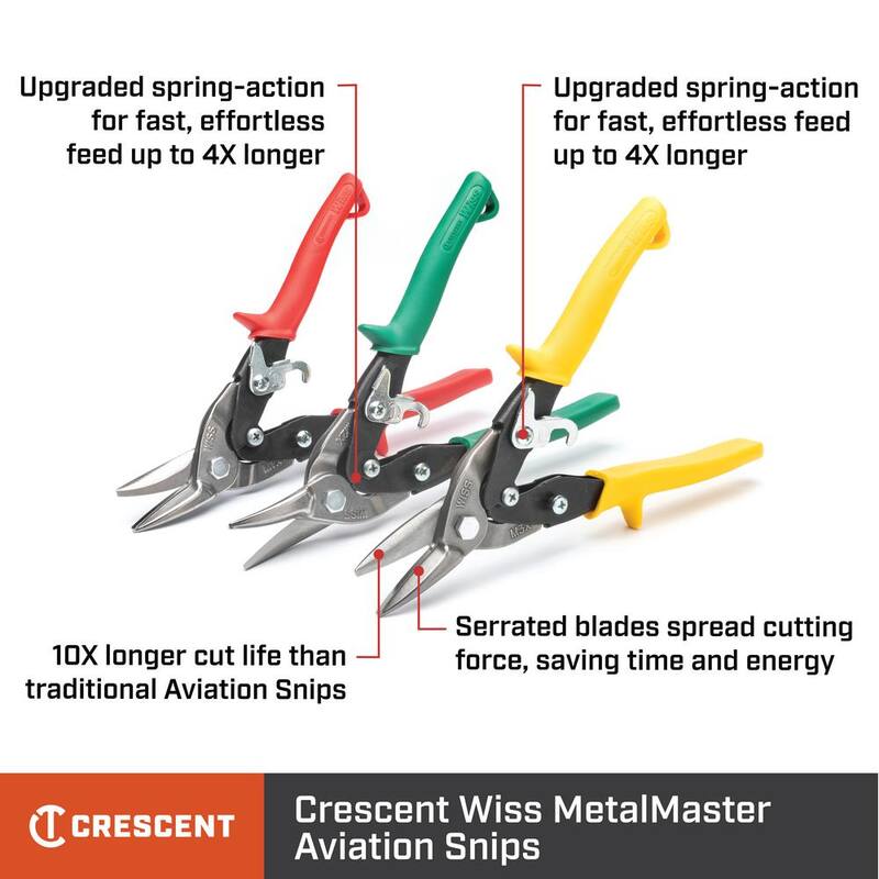 Crescent 9-1/4 in. Wiss Compound Action Offset Straight and Left/Right Cut Aviation Snip Set (2-Piece) - M6M7R