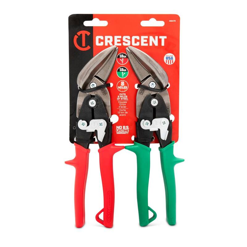 Crescent 9-1/4 in. Wiss Compound Action Offset Straight and Left/Right Cut Aviation Snip Set (2-Piece) - M6M7R