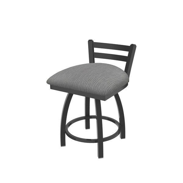 Holland Bar Stool Co 18" Low Back Swivel Vanity Stool, Pewter Finish, Graph Seat - 41118PW020