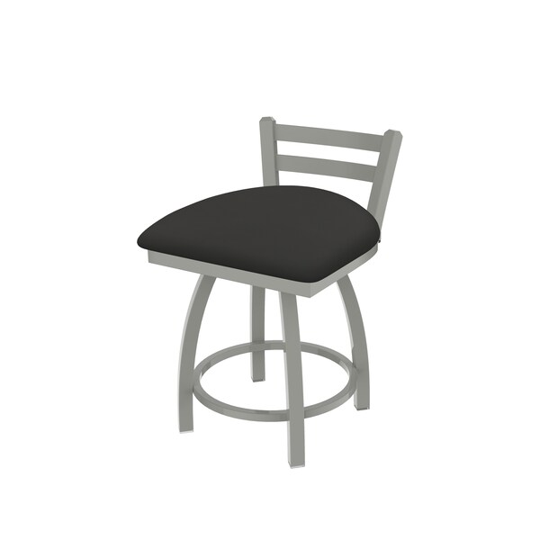 Holland Bar Stool Co 18" Low Back Swivel Vanity Stool, Nickel Finish, Canter Iron Seat - 41118AN008