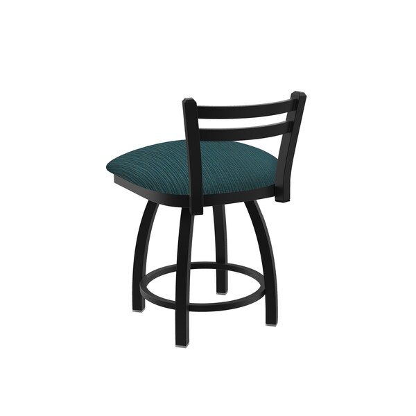 Holland Bar Stool Co 18" Low Back Swivel Vanity Stool, Black Wrinkle, Graph Tidal Seat - 41118BW022