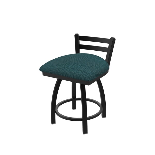 Holland Bar Stool Co 18" Low Back Swivel Vanity Stool, Black Wrinkle, Graph Tidal Seat - 41118BW022