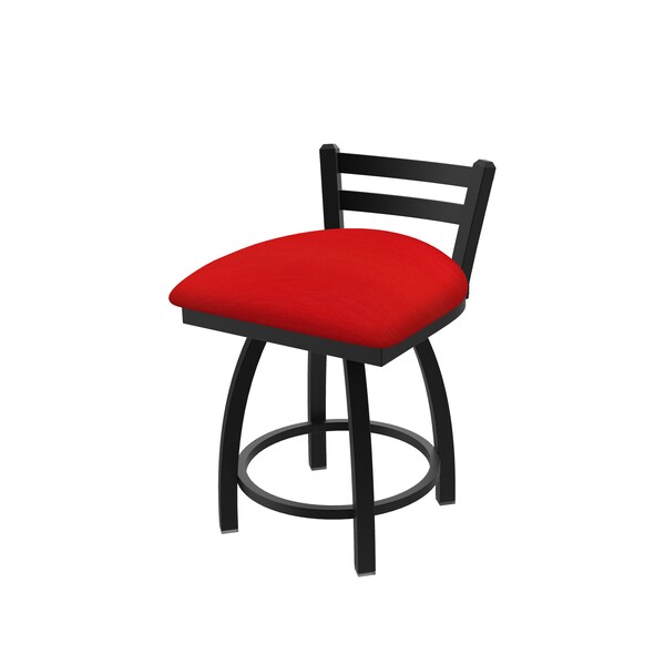Holland Bar Stool Co 18" Low Back Swivel Vanity Stool, Black Wrinkle, Canter Red Seat - 41118BW011