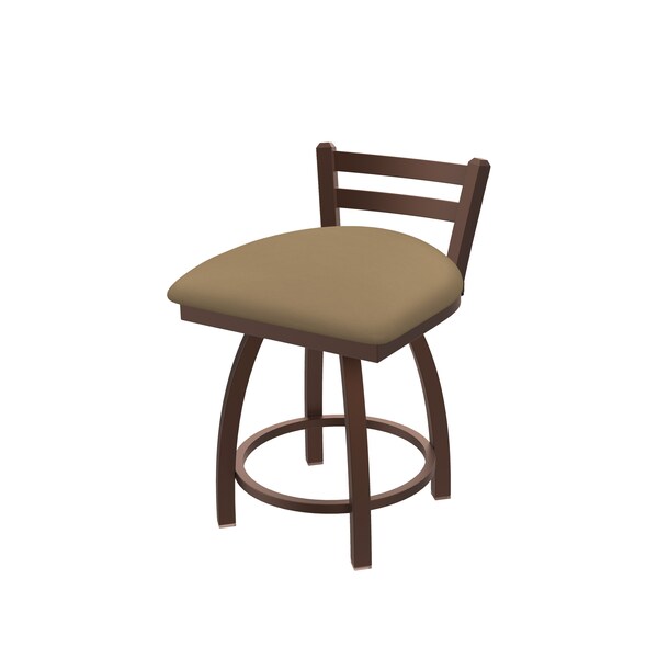 Holland Bar Stool Co 18" Low Back Swivel Vanity Stool, Bronze Finish, Canter Sand Seat - 41118BZ013