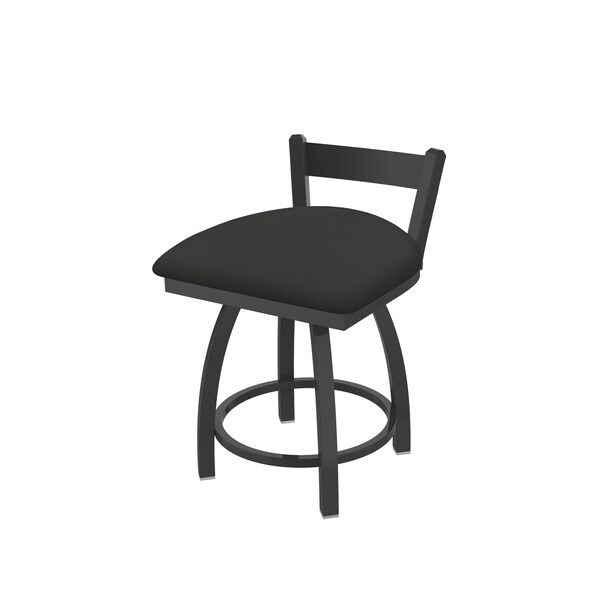 Holland Bar Stool Co 18" Low Back Swivel Vanity Stool, Pewter Finish, Canter Iron Seat - 82118PW008