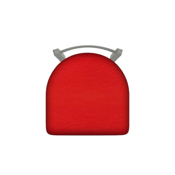 Holland Bar Stool Co 18" Low Back Swivel Vanity Stool, Nickel Finish, Canter Red Seat - 82118AN011