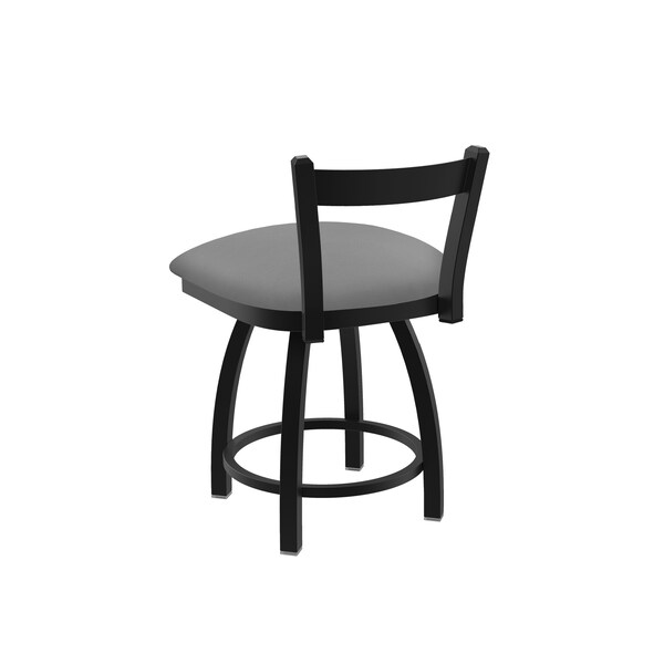 Holland Bar Stool Co 18" Low Back Swivel Vanity Stool, Black Wrinkle, Canter Grey Seat - 82118BW007
