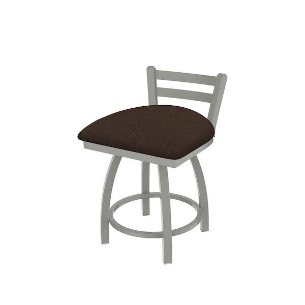 Holland Bar Stool Co 18" Low Back Swivel Vanity Stool, Nickel Finish, Rein Coffee Seat - 41118AN025