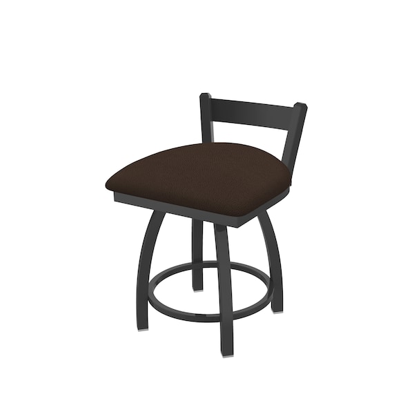 Holland Bar Stool Co 18" Low Back Swivel Vanity Stool, Pewter Finish, Rein Coffee Seat - 82118PW025