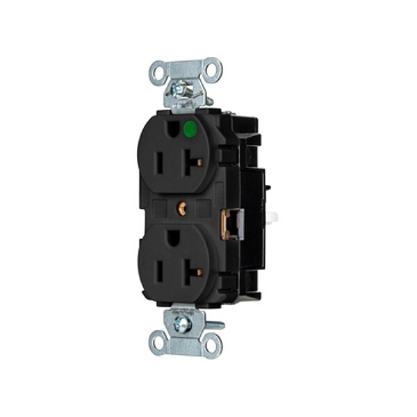 Hubbell Receptacle, 1 hp, 125V AC, NEMA 5-20R - 8300STBK