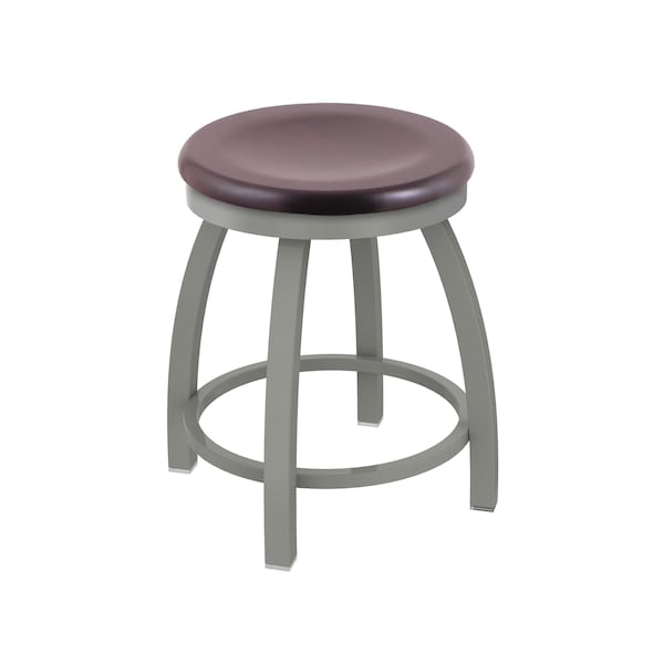 Holland Bar Stool Co 18" Swivel Vanity Stool, Nickel Finish, Dark Cherry Maple Seat - 80218ANDCMPL