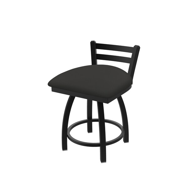 Holland Bar Stool Co 18" Low Back Swivel Vanity Stool, Black Wrinkle, Canter Iron Seat - 41118BW008