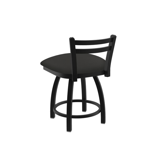 Holland Bar Stool Co 18" Low Back Swivel Vanity Stool, Black Wrinkle, Canter Iron Seat - 41118BW008