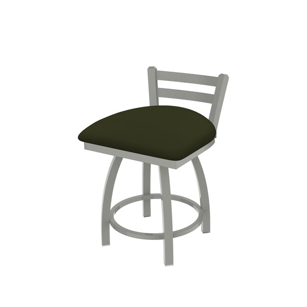Holland Bar Stool Co 18" Low Back Swivel Vanity Stool, Nickel Finish, Canter Pine Seat - 41118AN010