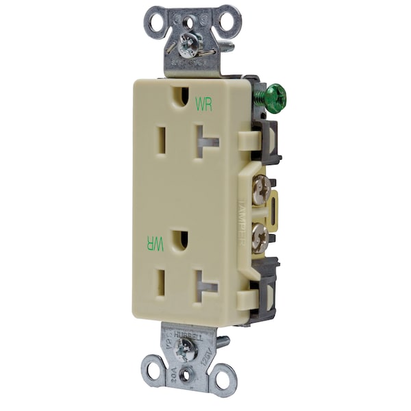 Hubbell Wiring Device-Kellems Commercial Specification Grade Style Line Decorator Duplex Receptacles - DR20IWRTR
