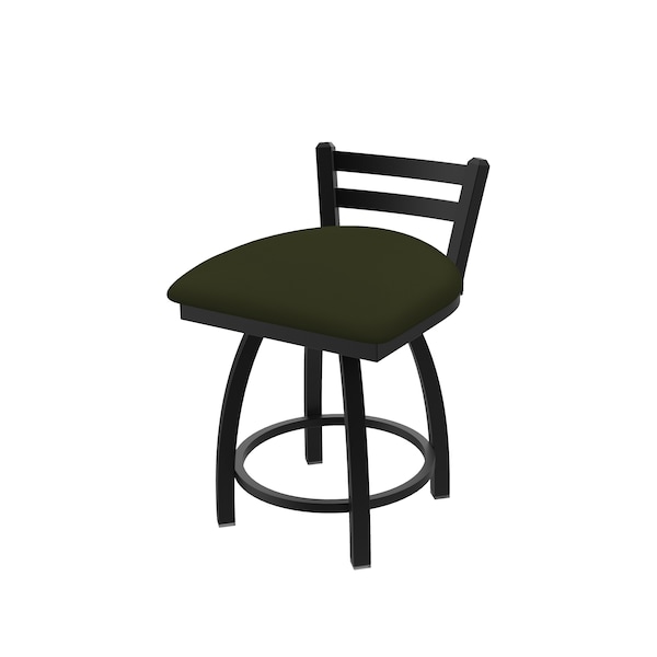 Holland Bar Stool Co 18" Low Back Swivel Vanity Stool, Black Wrinkle, Canter Pine Seat - 41118BW010