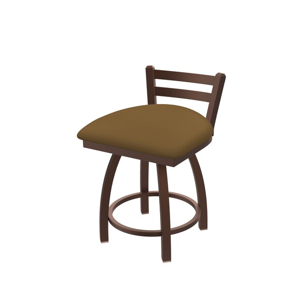 Holland Bar Stool Co 18" Low Back Swivel Vanity Stool, Bronze Finish, Canter Saddle Seat - 41118BZ012