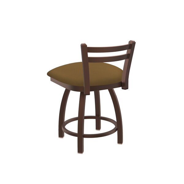Holland Bar Stool Co 18" Low Back Swivel Vanity Stool, Bronze Finish, Canter Saddle Seat - 41118BZ012