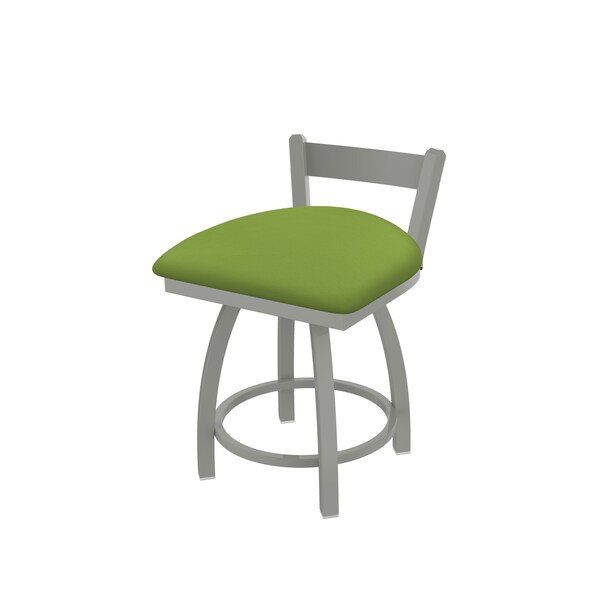 Holland Bar Stool Co 18" Low Back Swivel Vanity Stool, Nickel Finish, Canter Kiwi Green Seat - 82118AN009