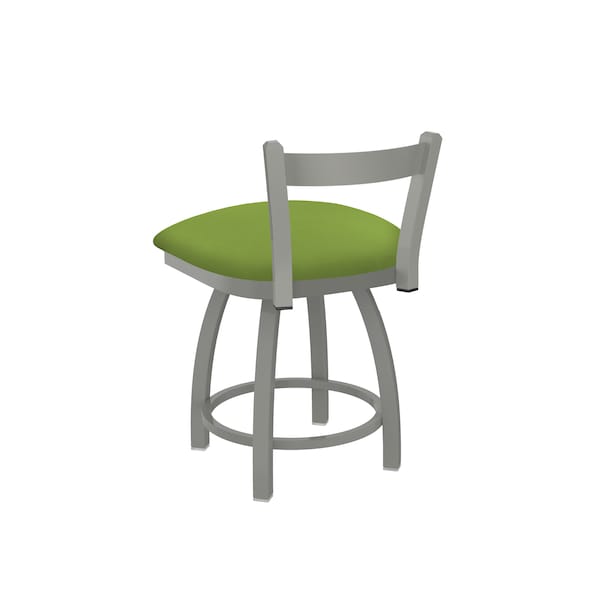Holland Bar Stool Co 18" Low Back Swivel Vanity Stool, Nickel Finish, Canter Kiwi Green Seat - 82118AN009