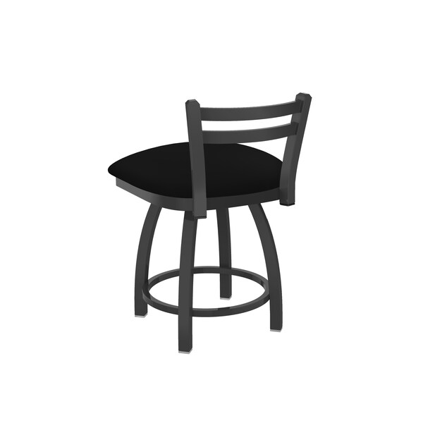 Holland Bar Stool Co 18" Low Back Swivel Vanity Stool, Pewter Finish, Black Vinyl Seat - 41118PWBLKVINYL