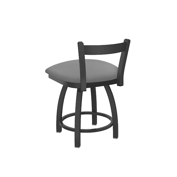 Holland Bar Stool Co 18" Low Back Swivel Vanity Stool, Pewter Finish, Canter Grey Seat - 82118PW007