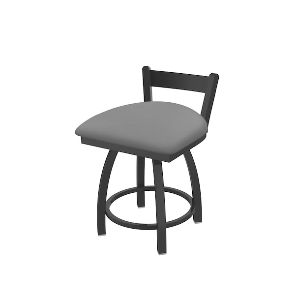 Holland Bar Stool Co 18" Low Back Swivel Vanity Stool, Pewter Finish, Canter Grey Seat - 82118PW007