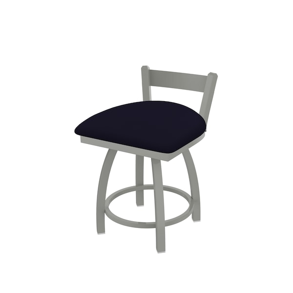 Holland Bar Stool Co 18" Low Back Swivel Vanity Stool, Nickel Finish, Canter Twilight Seat - 82118AN002