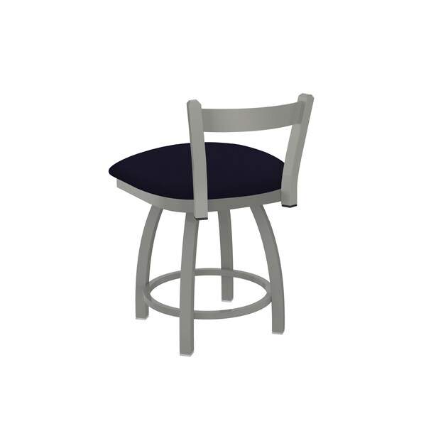 Holland Bar Stool Co 18" Low Back Swivel Vanity Stool, Nickel Finish, Canter Twilight Seat - 82118AN002