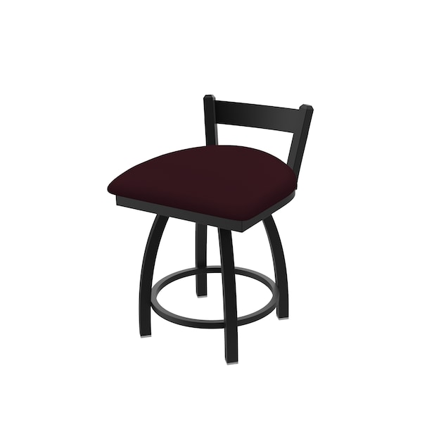 Holland Bar Stool Co 18" Low Back Swivel Vanity Stool, Black Wrinkle, Canter Bordeaux Seat - 82118BW005