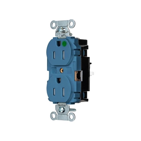 Hubbell Receptacle, 1/2 hp, 125V AC, NEMA 5-15R - 8200STBLTR