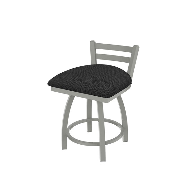 Holland Bar Stool Co 18" Low Back Swivel Vanity Stool, Nickel Finish, Graph Coal Seat - 41118AN018