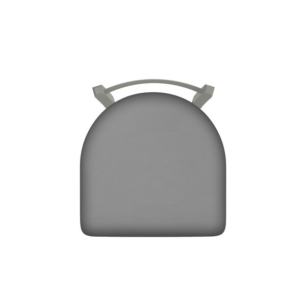 Holland Bar Stool Co 18" Low Back Swivel Vanity Stool, Nickel Finish, Canter Grey Seat - 82118AN007