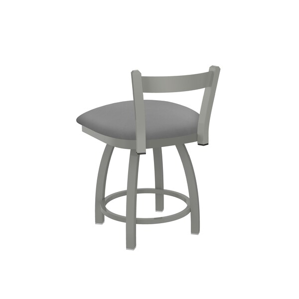 Holland Bar Stool Co 18" Low Back Swivel Vanity Stool, Nickel Finish, Canter Grey Seat - 82118AN007