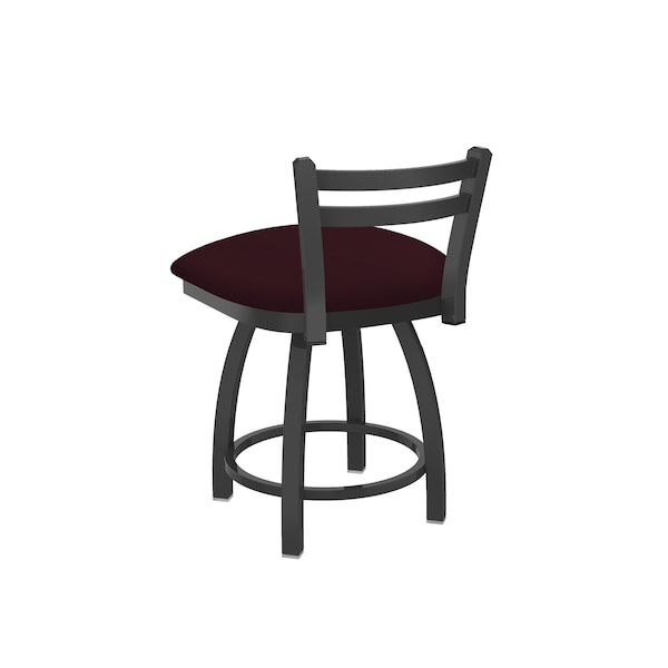 Holland Bar Stool Co 18" Low Back Swivel Vanity Stool, Pewter Finish, Canter Bordeaux Seat - 41118PW005