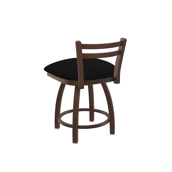 Holland Bar Stool Co 18" Low Back Swivel Vanity Stool, Bronze Finish, Black Vinyl Seat - 41118BZBLKVINYL