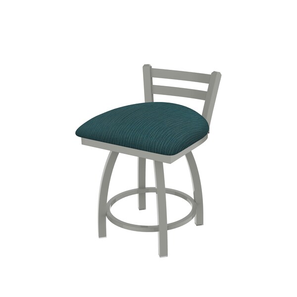 Holland Bar Stool Co 18" Low Back Swivel Vanity Stool, Nickel Finish, Graph Tidal Seat - 41118AN022