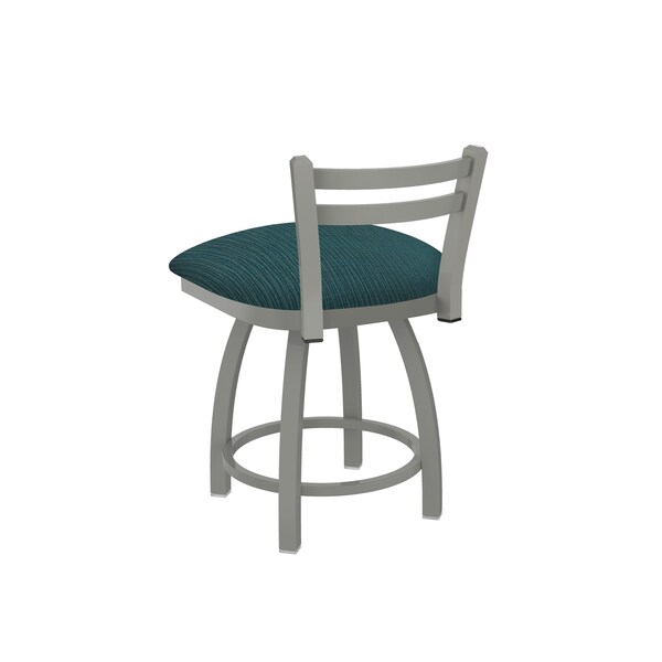 Holland Bar Stool Co 18" Low Back Swivel Vanity Stool, Nickel Finish, Graph Tidal Seat - 41118AN022