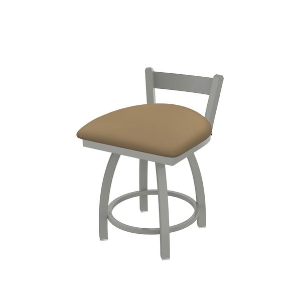 Holland Bar Stool Co 18" Low Back Swivel Vanity Stool, Nickel Finish, Canter Sand Seat - 82118AN013
