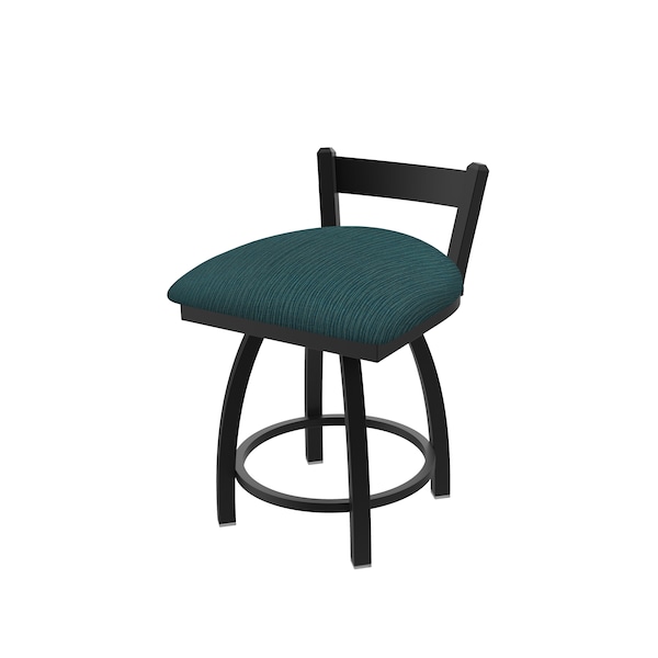 Holland Bar Stool Co 18" Low Back Swivel Vanity Stool, Black Wrinkle, Graph Tidal Seat - 82118BW022